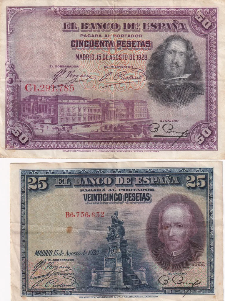 Spain 4 Different Rare Note (4 Pcs) Set