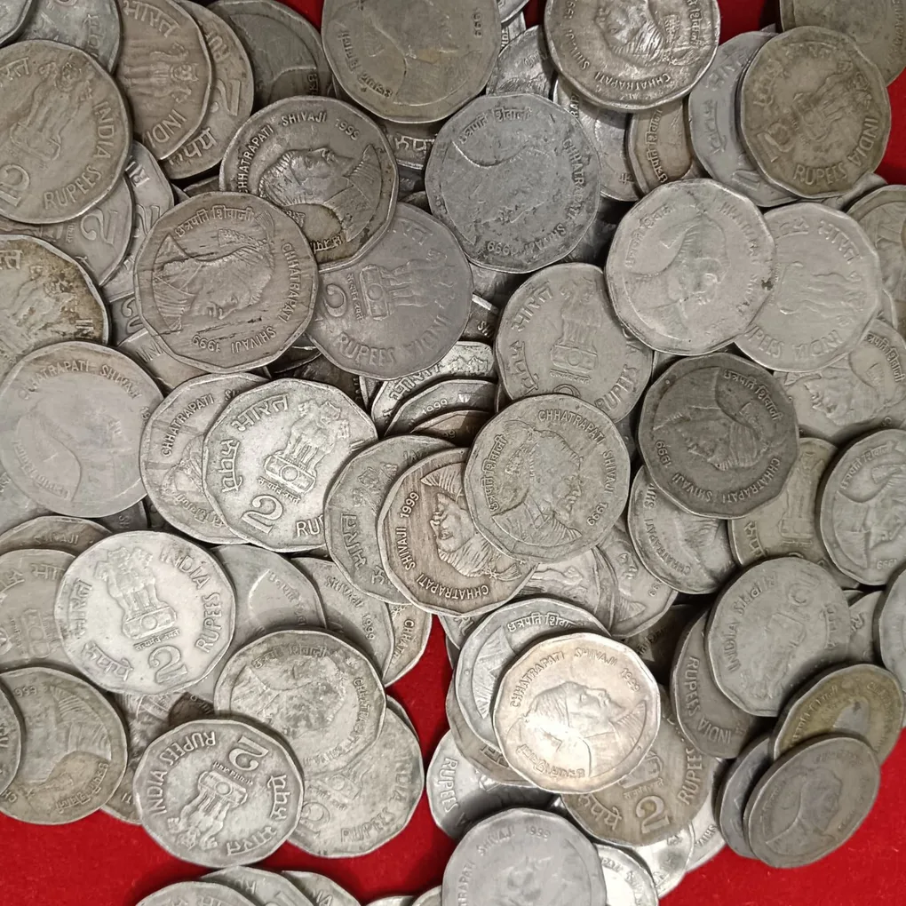 Two Rs Scare Coins Chatrapati Shivaji Maharaj 50 Pcs Given Republic of India
