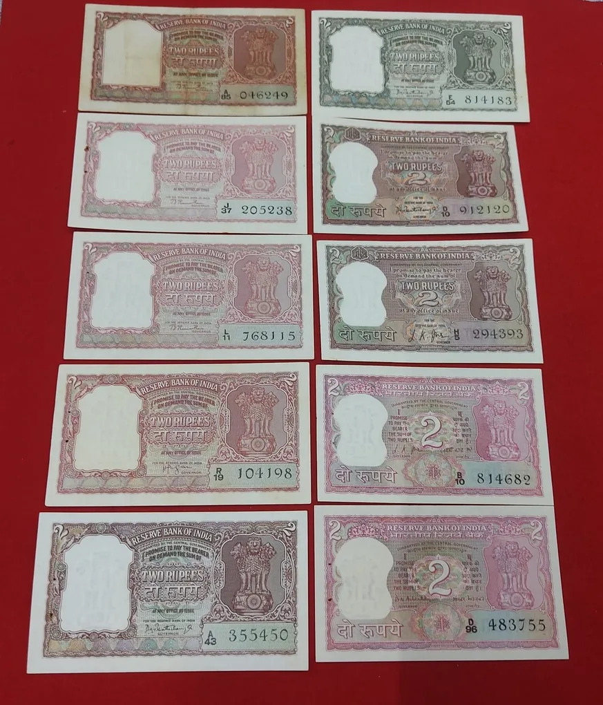 2 Rupee Signature Set B-1 to B-36 Total 36 Note Set