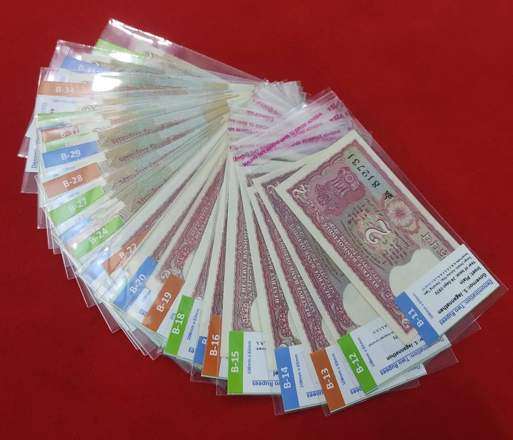 2 Rupee Signature Set B-1 to B-36 Total 36 Note Set