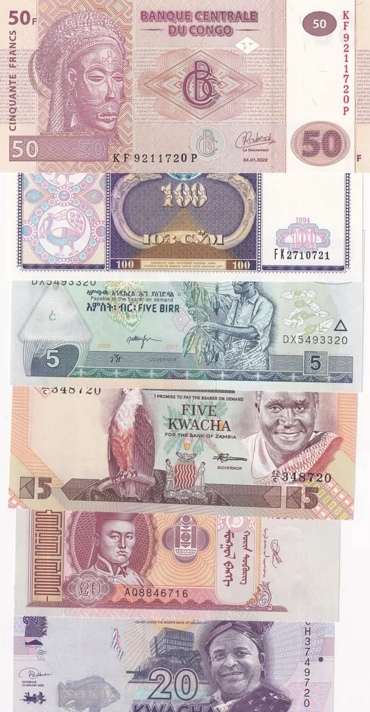 100 Different Foreign Rare GEM UNC Note😍