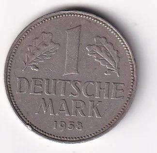 Germany 1 Deutsche Mark 1958 Rare Coin#E-63