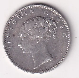 India - British ½ Rupee 1840 - Victoria Continuous legend Rare Silver High Grade Coin #C-26