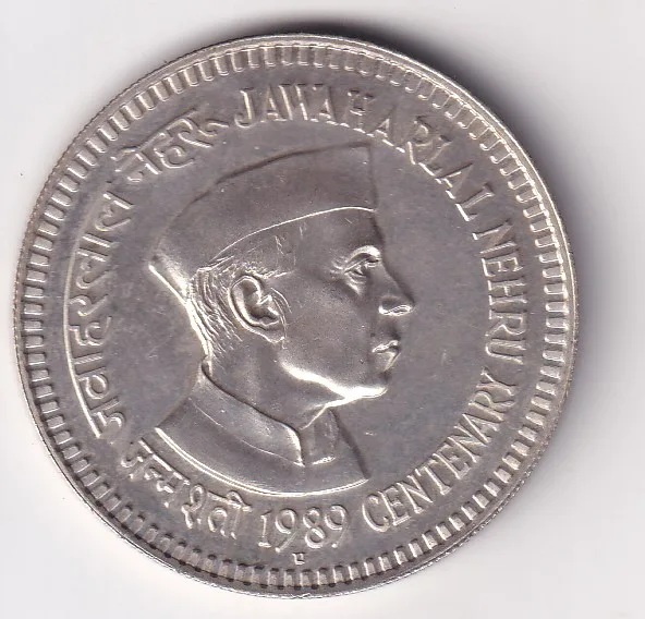India 100 Rupees 1989 Jawaharlal Nehru Rare Commemorative issue Silver Coin #C-35