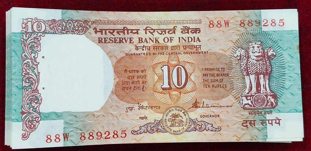10 Rupees (Shalimar) Governor S. Venkitaramanan Rare UNC (100 Note) NON-Serial PACKET#*33