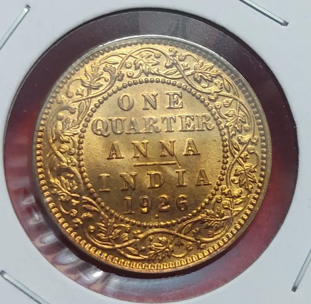 One Quarter Anna 1926 Bombay GEM UNC Condition