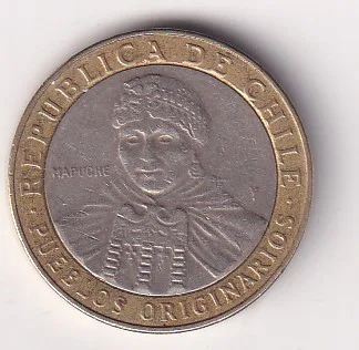Chile 100 Pesos 2014 Rare Bimetallic Coin #E-119