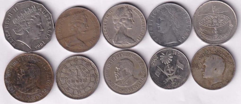 10 Different Denomination Big Size Coin Set (10 Pcs )#E-113