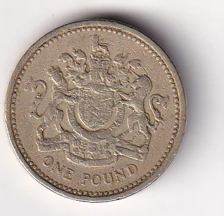 United Kingdom 1 Pound -1983 (Elizabeth II; Royal Arms) Rare Commemorative Coin #E-126