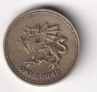 United Kingdom 1 Pound -2000 (Elizabeth II; Welsh Dragon) Rare Commemorative Coin #E-127