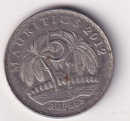 Mauritius 5 Rupees 2012 Rare Coin #E-124