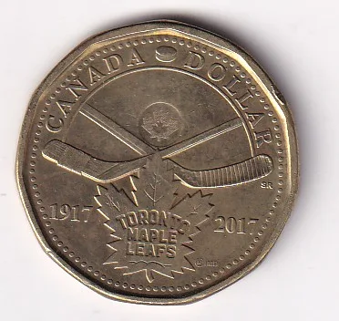 Canada 1 Dollar 2017 (Elizabeth II; Toronto Maple Leafs) Rare Commemorative Coin#E- 131