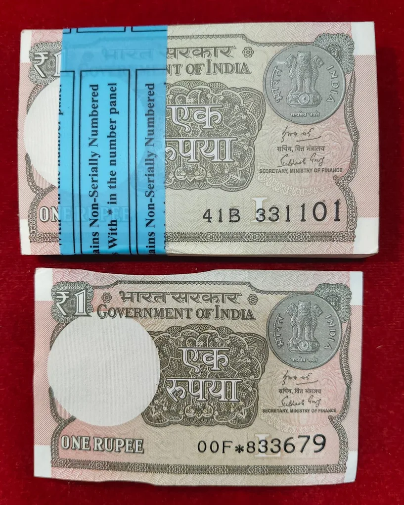 One Rupees 2018 Governor Subhash GARG Rare (100 Note ) Serial Packet Last Note Star* Note