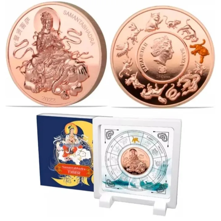 2022 Samoa Elizabeth Samantabhadra 25 Cents 2022 Year Proof Coin Set Tiger Issue
