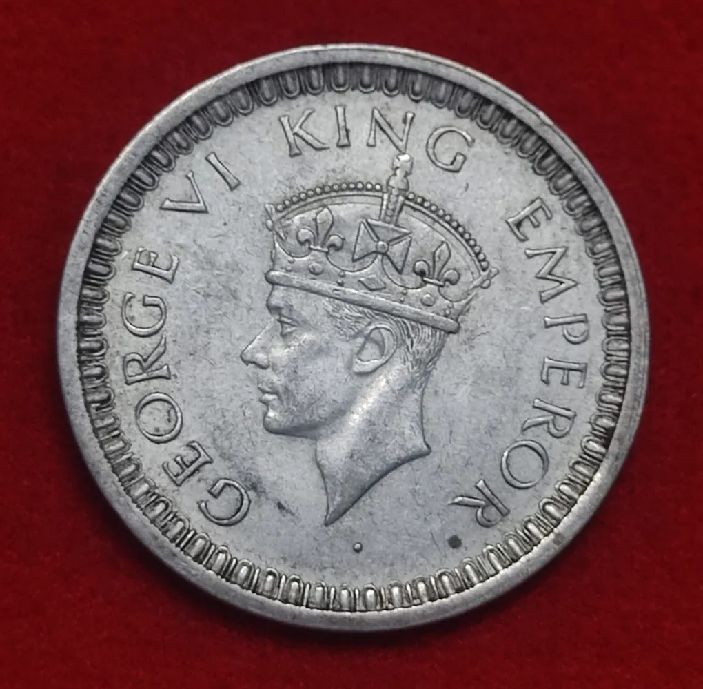 One Rupee Silver Coin George VI 1942 Bombay Mint