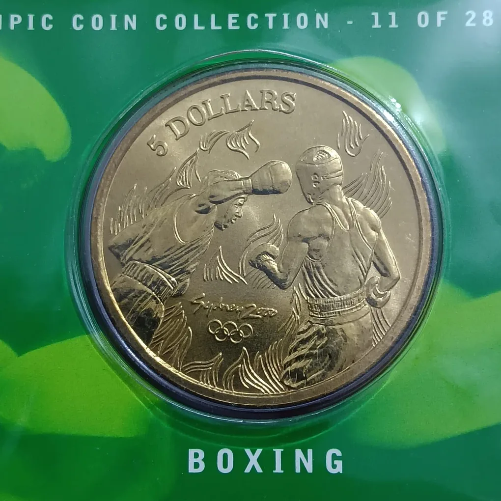 Rare Rare Rare 5 Dollars Elizabeth Australia Sydney 2000 Year Olympic Boxing Coin Royal Australian Mint