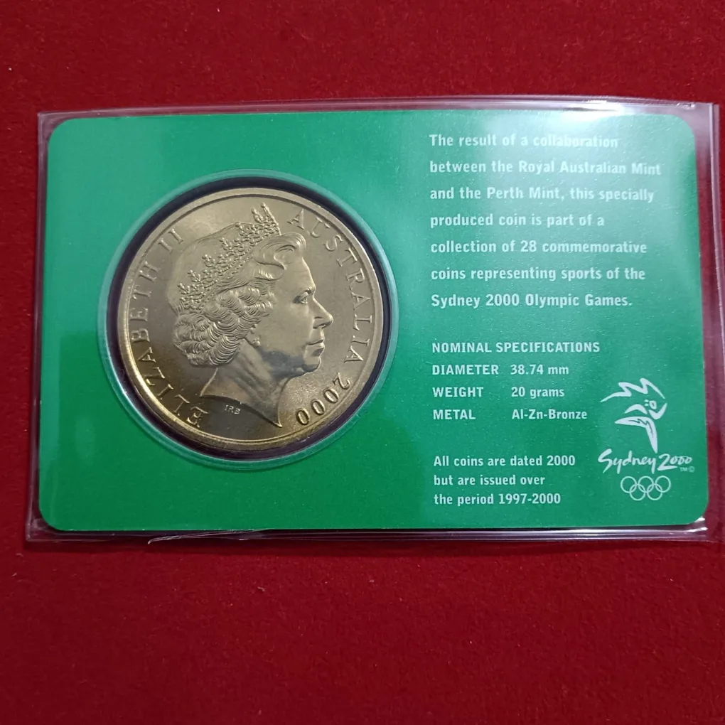 Rare Rare Rare 5 Dollars Elizabeth Australia Sydney 2000 Year Olympic Shooting Coin Royal Australian Mint