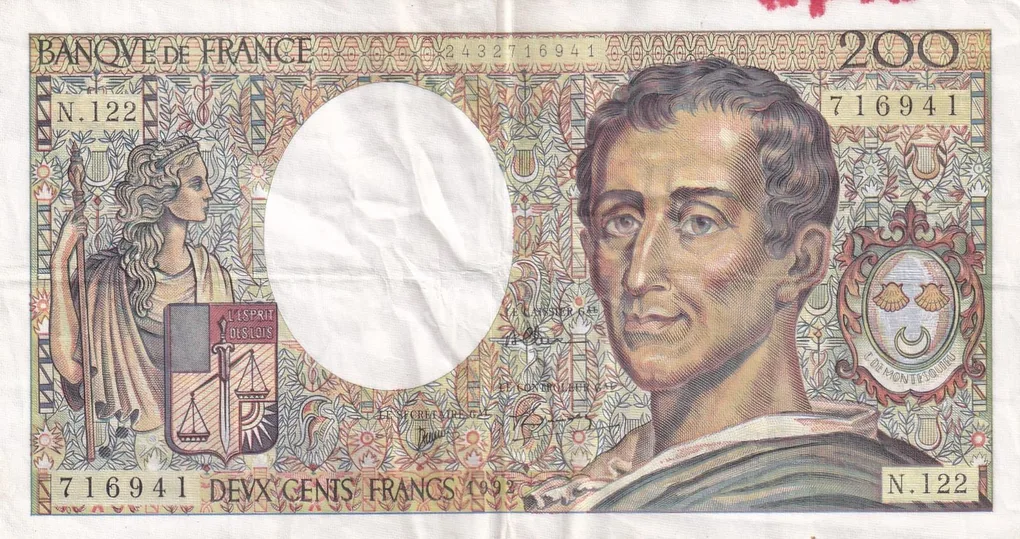 France 200 Francs de Montesquieu Rare Note #B2