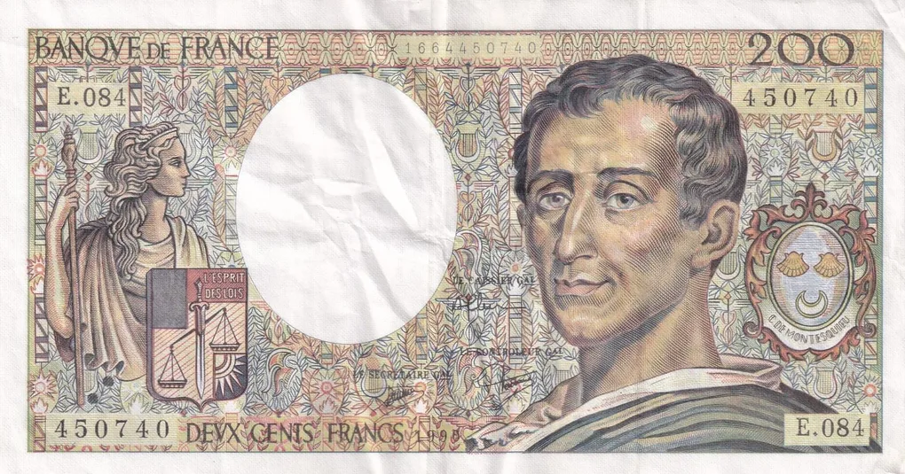 France 200 Francs de Montesquieu Rare Note #B2