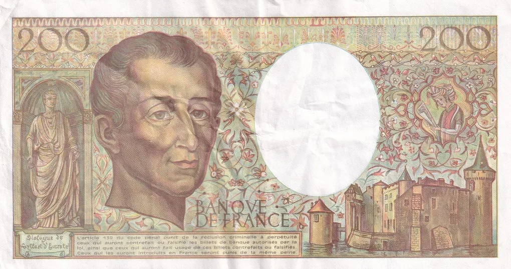 France 200 Francs de Montesquieu Rare Note #B2