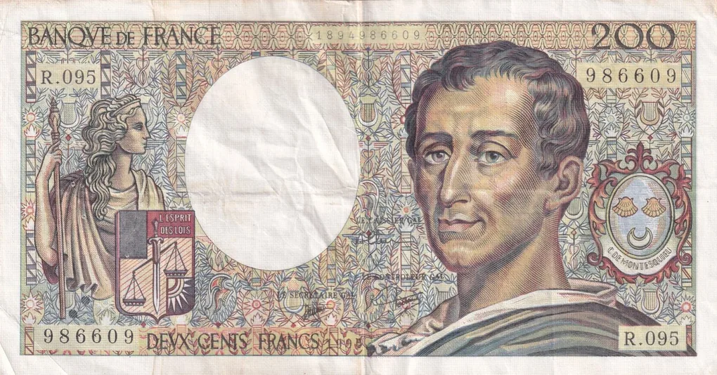 France 200 Francs de Montesquieu Rare Note #B2