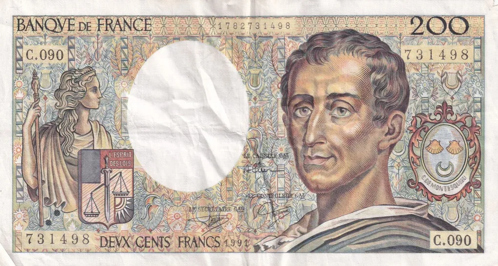 France 200 Francs de Montesquieu Rare Note #B2