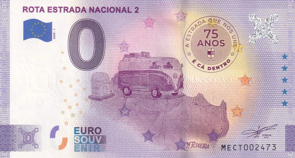 Portugal 0 Euro Rota Estrada Nacional 2 Rare UNC Note