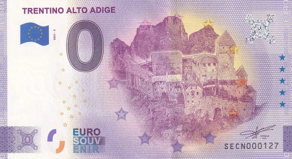 Italy 0 Euro - Trentino alto adige Rare UNC Note