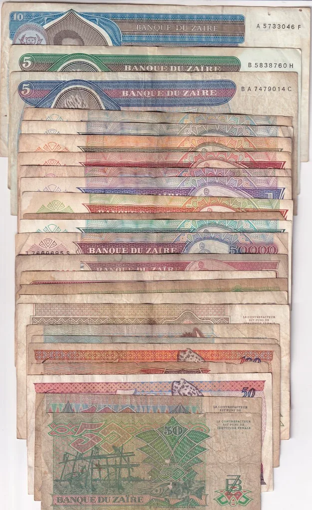 25 Different Zaire Note Set (25 Pcs)##2