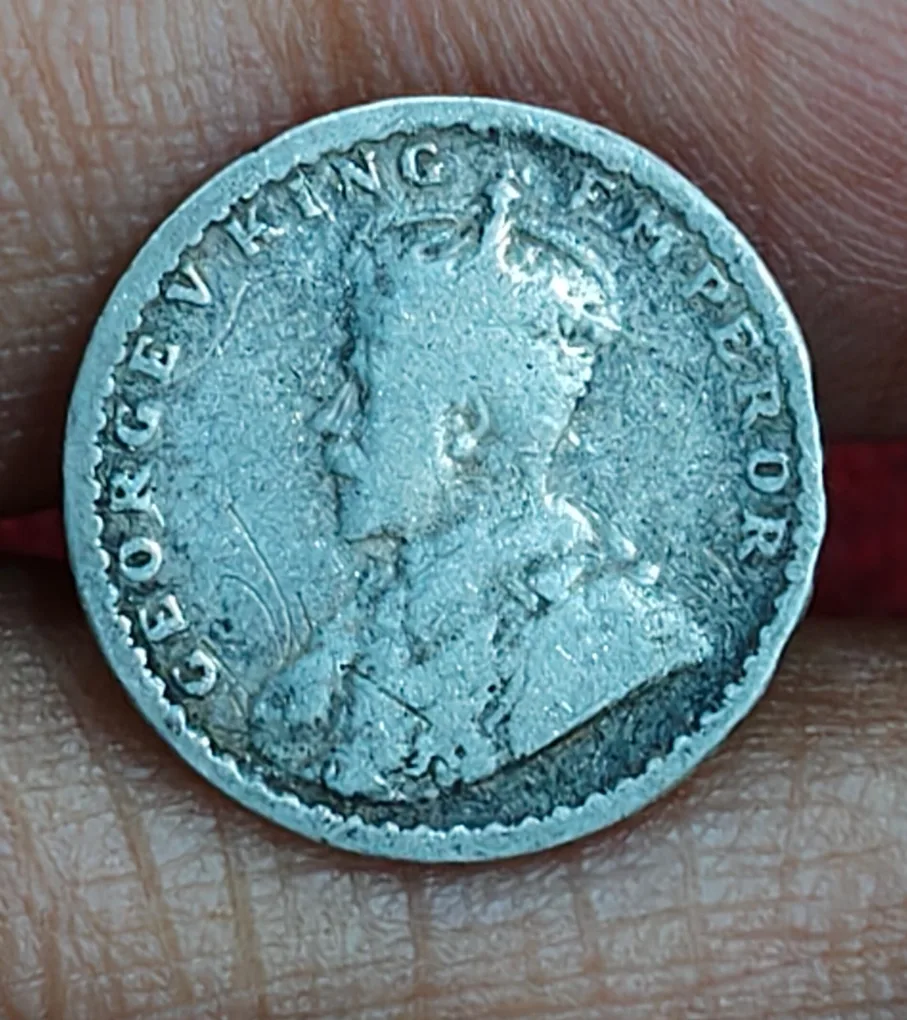 British-India 2 Annas 1912 (George V) Rare Silver Coin#E-279