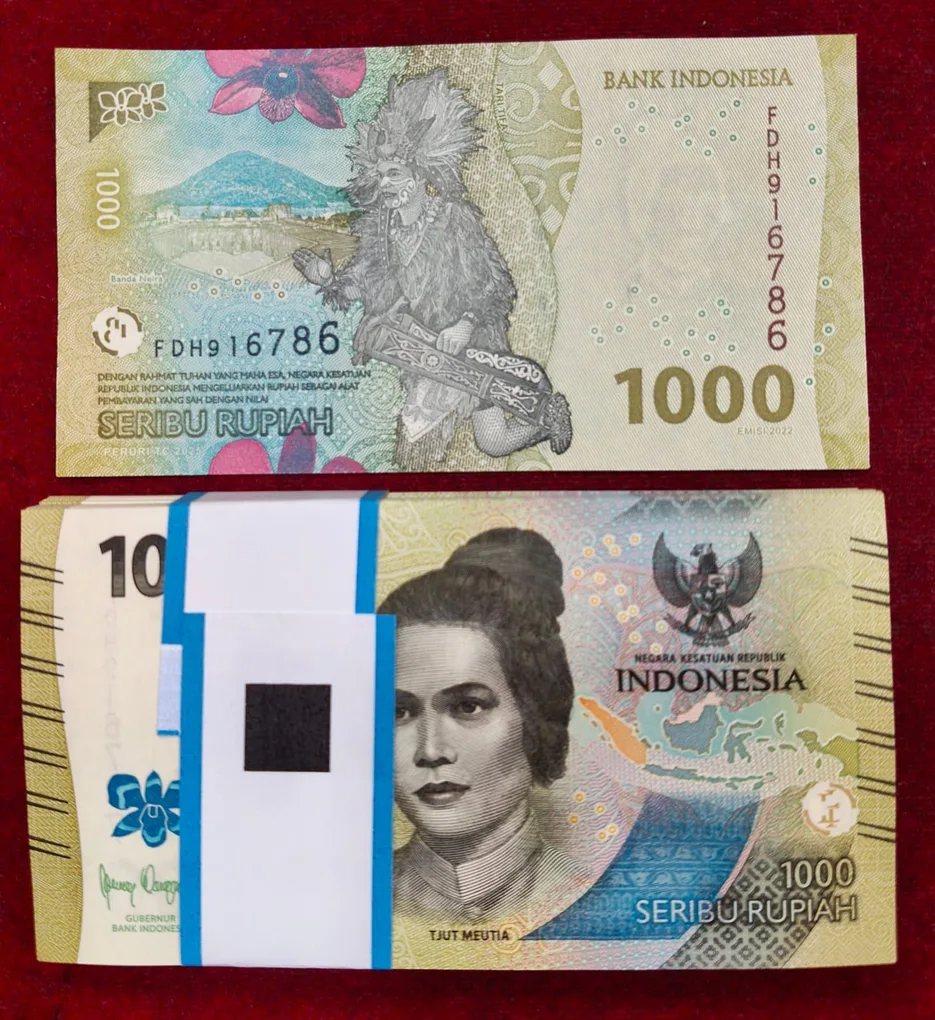 Indonesia 1000 Rupiah GEM UNC NON - Serial Packet with Fancy Number Ending 786