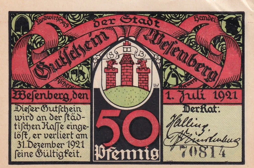 Germany, 50 Pfennigs ( 1921) series Rare Note Lowest Price
