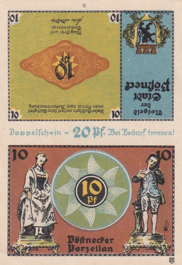 Germany, Dobblechein 20 Pfennigs ( 1921) series Rare Note Lowest Price
