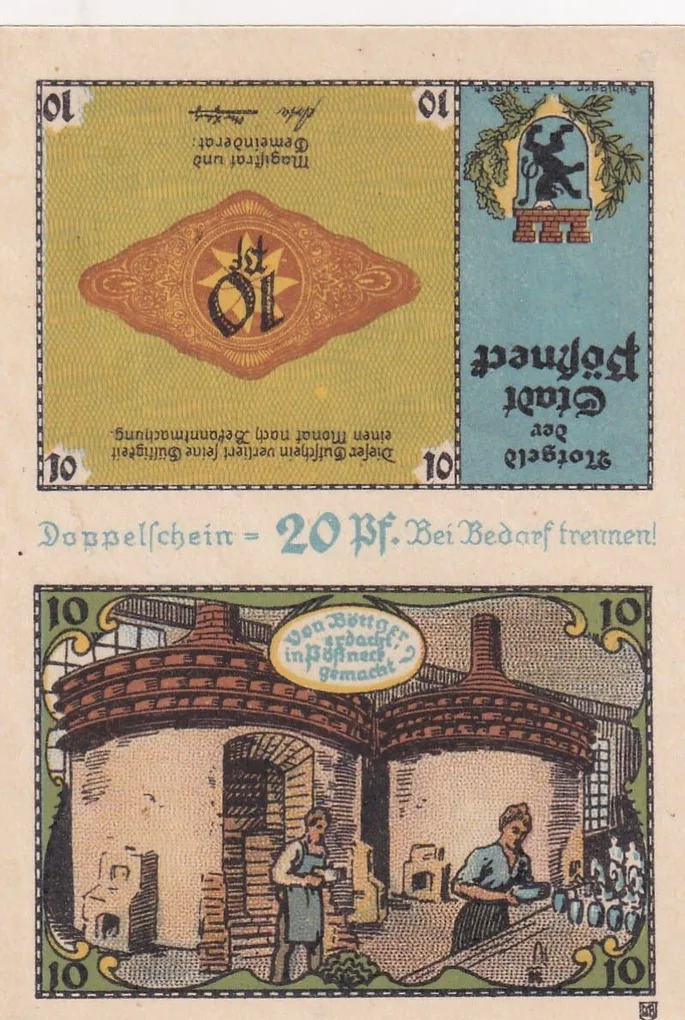 Germany, Dobblechein 20 Pfennigs ( 1921) series Rare Note Lowest Price