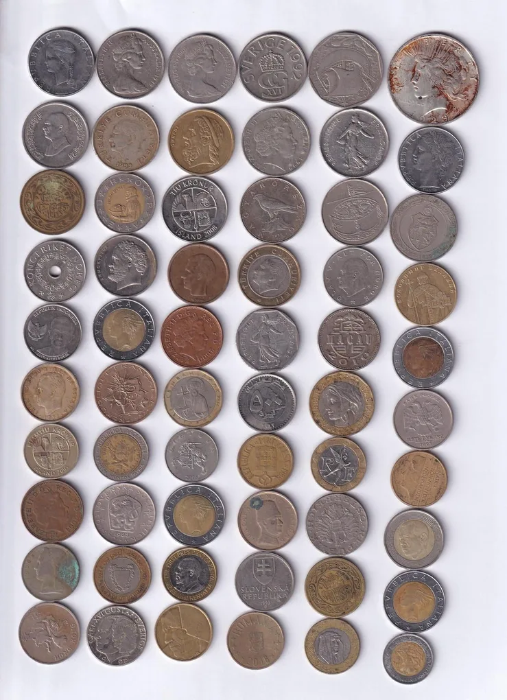 60 Different Big Size Wold Coin (60 Pcs Lott)#EE-1
