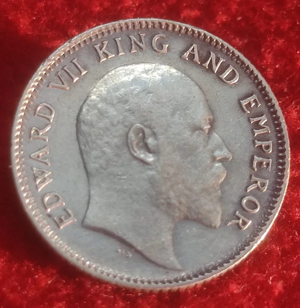 Silver Quarter Rupee Edward VII Calcutta Mint 1907