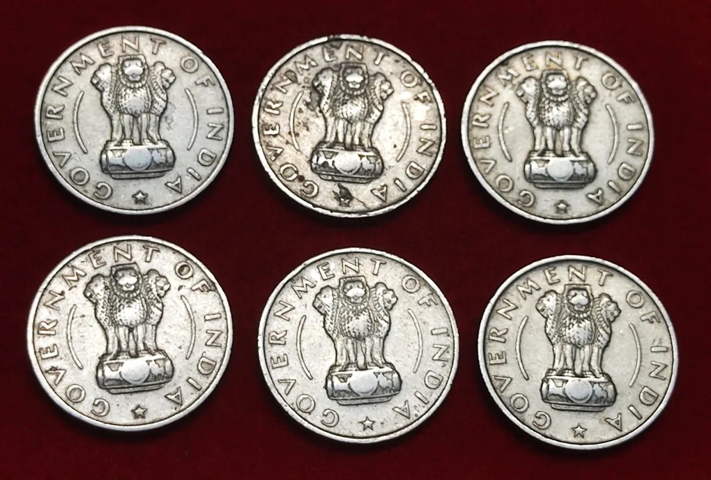 Half Rupee Coin Lot of 6 Coin Year 1956 Calcutta Mint Price