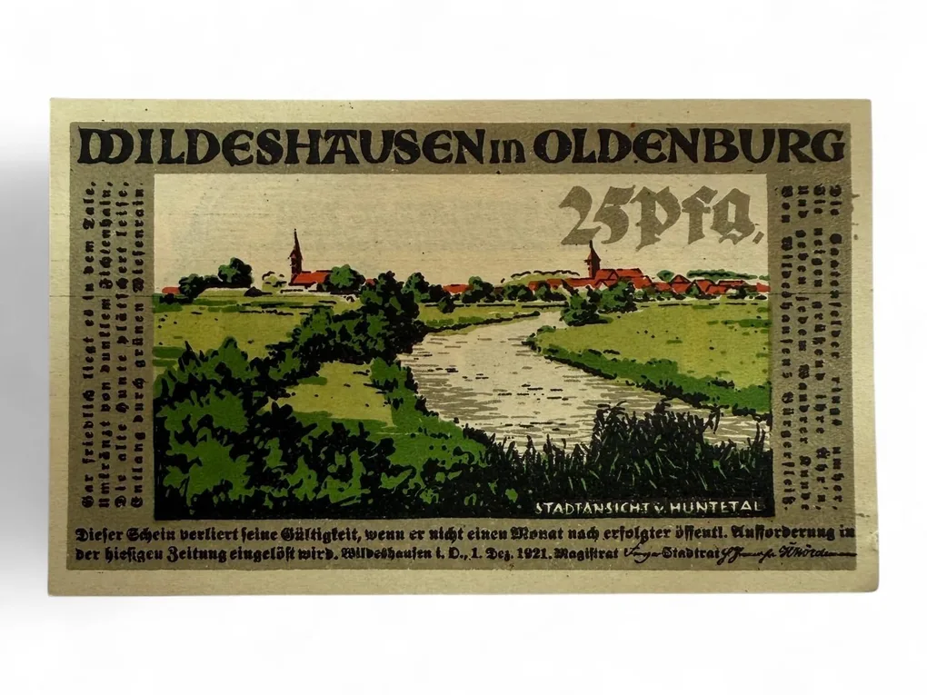 Germany Pfennig Notgeld Emergency Banknote Issues Over a Century Old Unc Unique and Rare