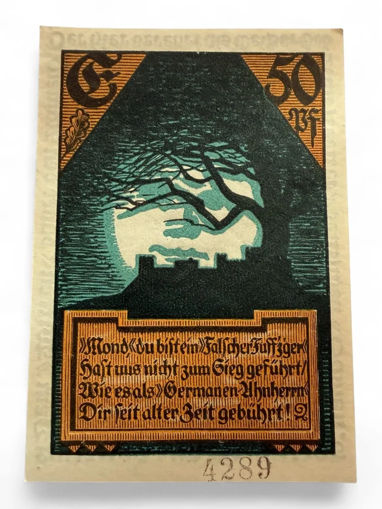 Germany Pfennig Notgeld Emergency Banknote Issues Over a Century Old Unc Unique and Rare