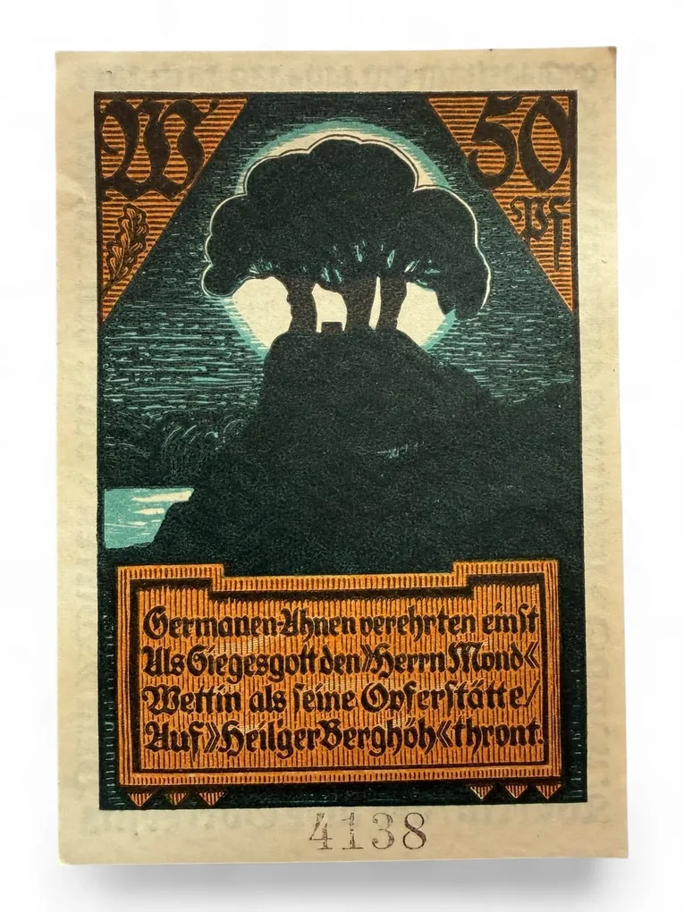 Germany Pfennig Notgeld Emergency Banknote Issues Over a Century Old Unc Unique and Rare