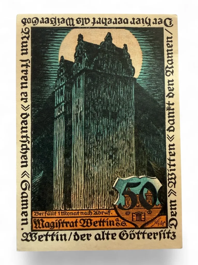 Germany Pfennig Notgeld Emergency Banknote Issues Over a Century Old Unc Unique and Rare