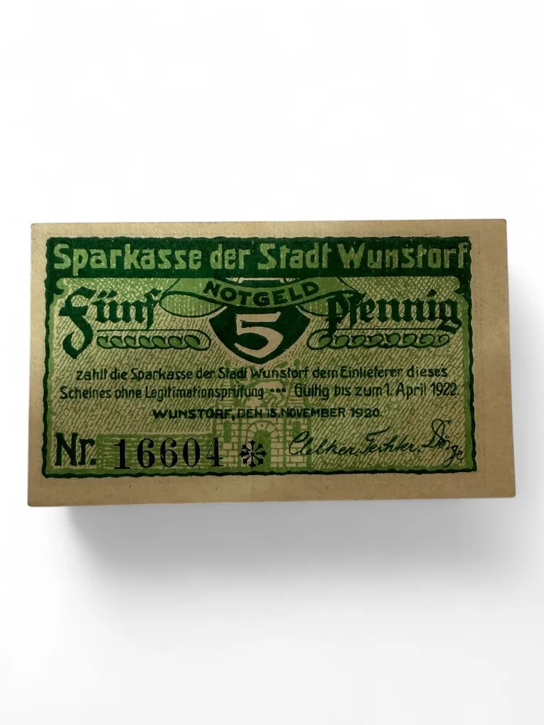 Germany Pfennig Notgeld Emergency Banknote Issues Over a Century Old UNC Unique and Rare