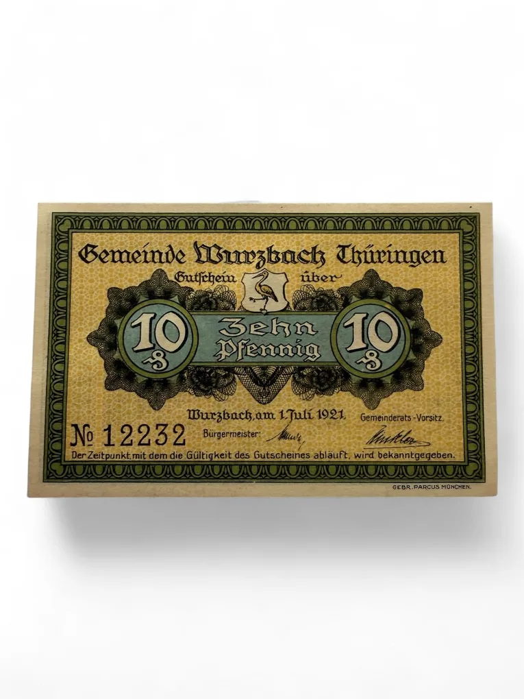 Germany Pfennig Notgeld Emergency Banknote Issues Over a Century Old UNC Unique and Rare