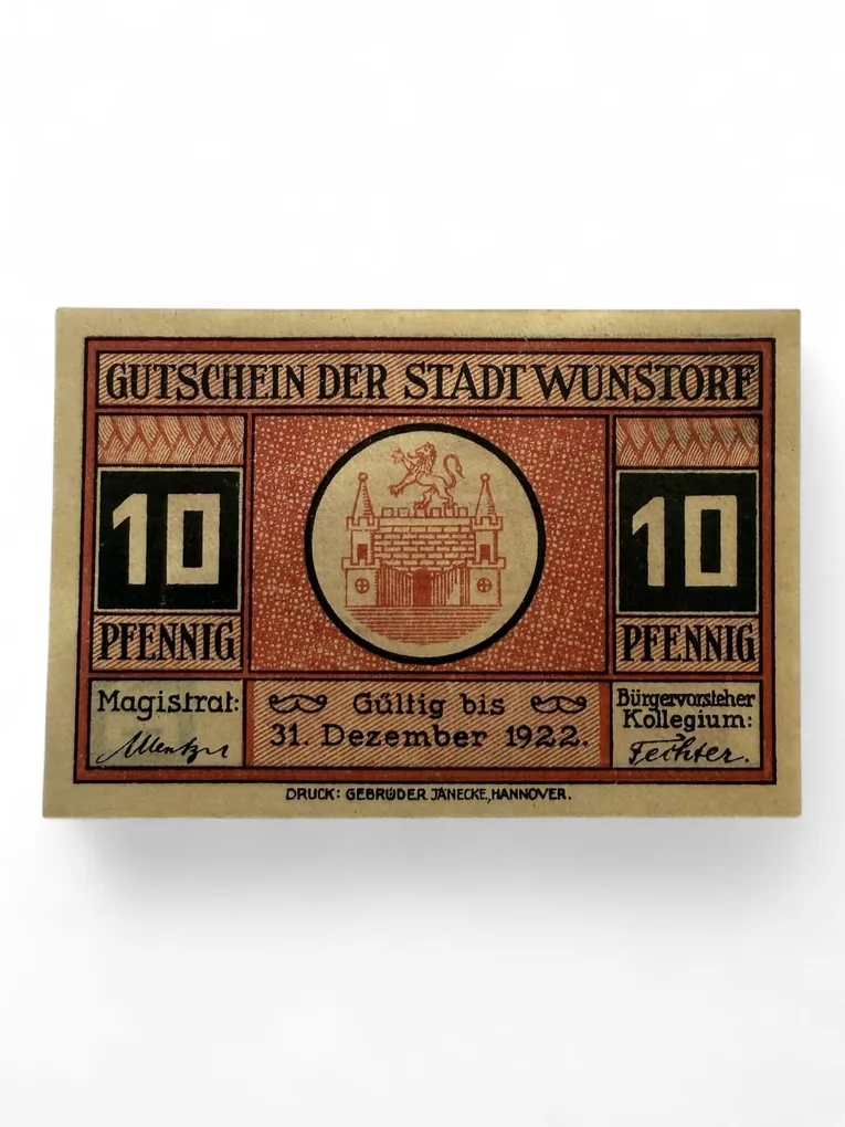 Germany Pfennig Notgeld Emergency Banknote Issues Over a Century Old UNC Unique and Rare