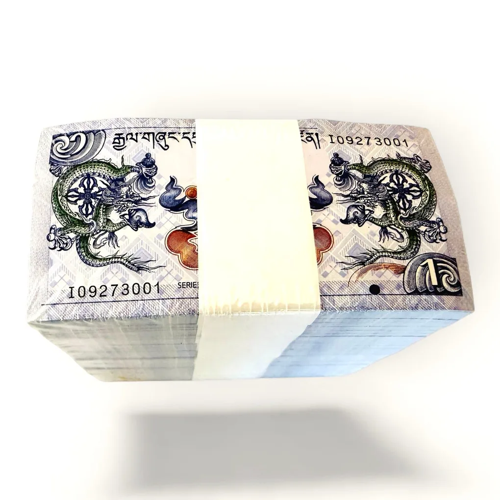 Bhutan 1 Ngultrum World Banknote 2019 P27c UNC Full Brick Rim Gem Unc Seal Unique and Rare