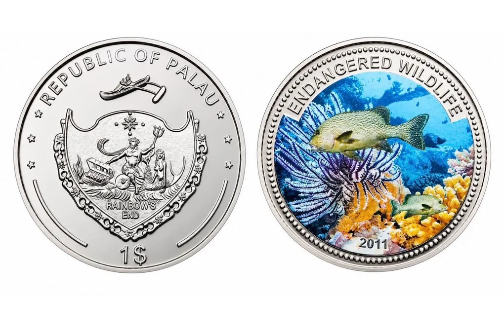 Republic Of Palau Endangered Wildlife Series 1 Dollar Ultra Unique and Rare 2011