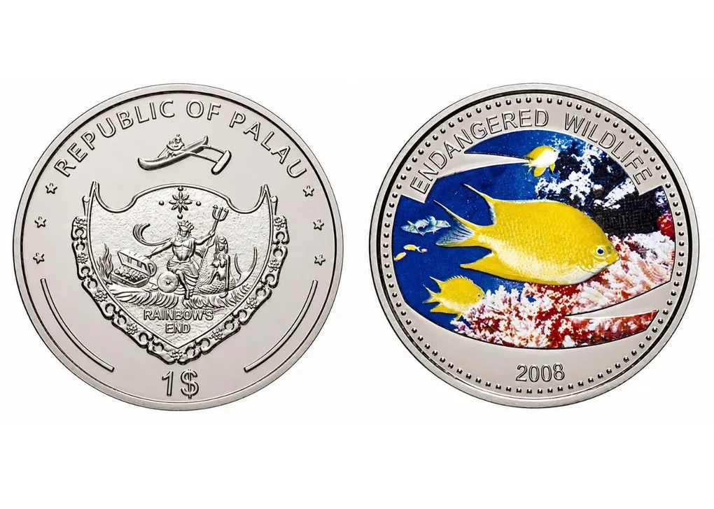 Republic Of Palau Endangered Wildlife Series 1 Dollar Ultra Unique and Rare 2008