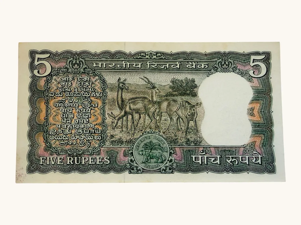 Rs 5 Deer Issue Ending 786 Signed By S Jagganathan Unique and Rare Top Collectible