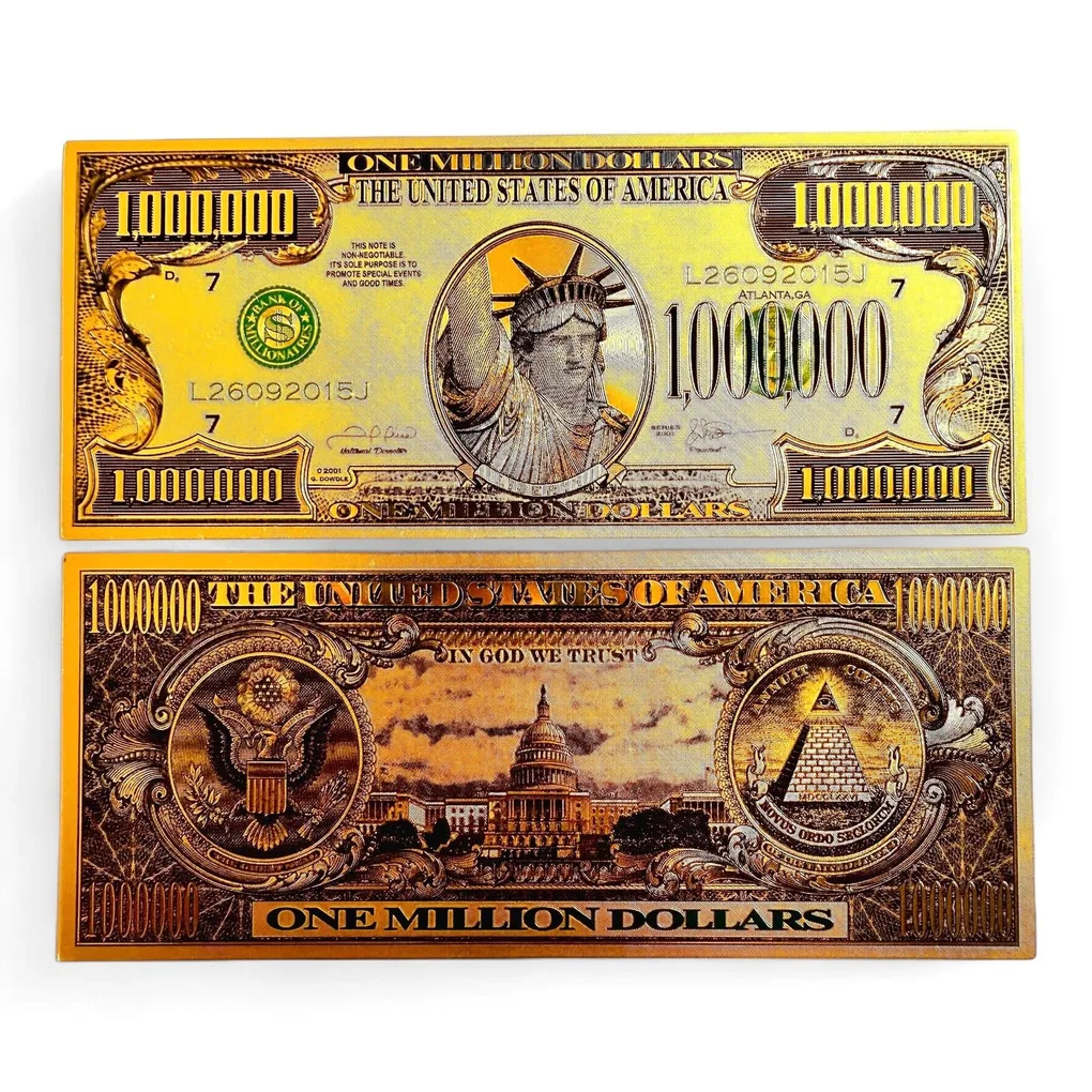United States of America 1 Million Dollars Gold Plated Token Fantasy Unique Collectible Item Sr 5