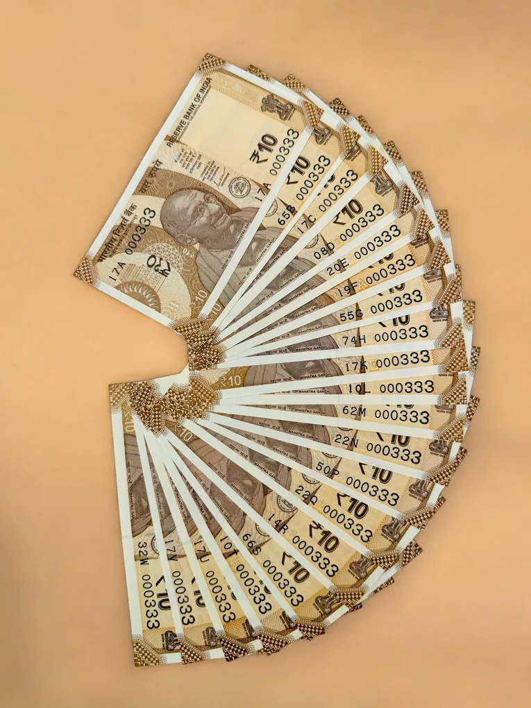 Rs 10 India Banknote Set 000333 Gem Unc Unique and Rare 20 Note Complete Alphabet Set Gem Unc